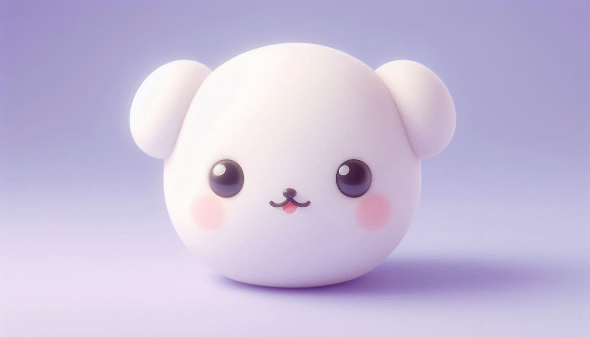 丸くて耳の生えた顔だけのキャラクター