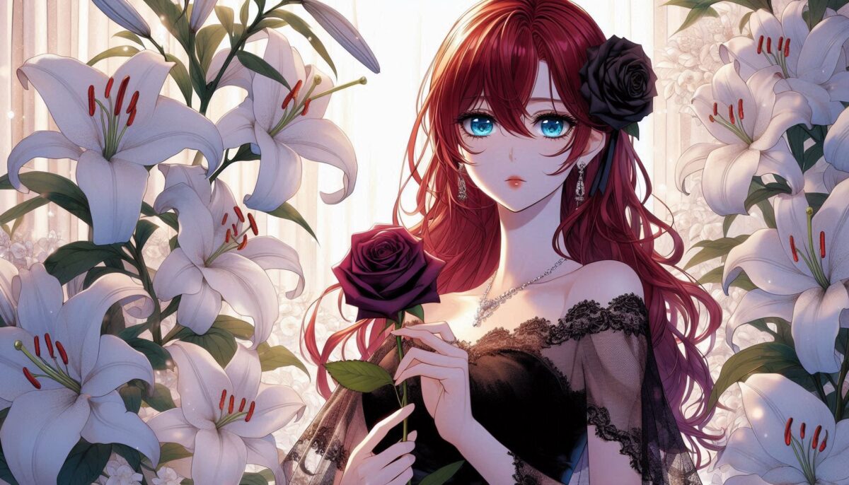 黒いウェディングドレスを着た20代の女性